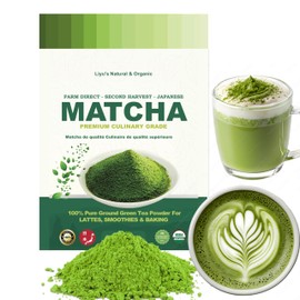 Organic Japanese Culinary Grade Matcha Green Tea Powder (3.5oz/100g) For Matcha Latte, Baking, Cooking and Smoothies USDA Certified.