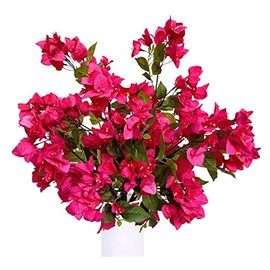 Paquete de 8 ramas de buganvillas artificiales de seda para centros de mesa de boda, camino de mesa, decoración interior y exterior, 30 pulgadas (fucsia) 1