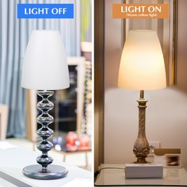 Sewroro 2pcs Plastic Lamp Shade Replacement E14 Lampshade Cover White Lamp Shade Light Covers for Table Lamps Floor Lamps 1.18inch/30mm