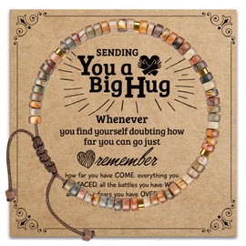 XPHZZL Healing Bracelets, Natural Stone Healing Beaded Bracelets Inspirational Relaxation Spiritual Gifts for Women Best Friends-Big Hug