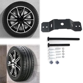 xitomer 3.0mm Steel Spare Tire Wall Mount Bracket for Trailer ATV UTV Motorbike, Wheel Mounted Holder Rack Spare Tire Carrier Bracket for Enclosed Trailer, Fits Most Tire