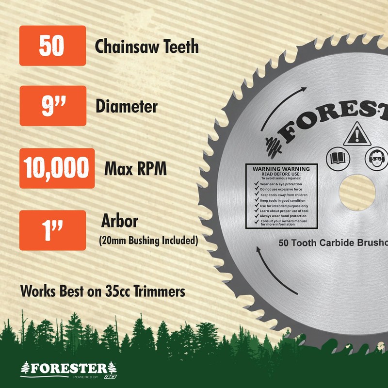 FORESTER Carbide Tip Brush Cutter Blade - 9in x 50