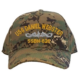 Spiffy Custom Gifts USS Daniel Webster SSBN-626 Pro Style Embroidered Baseball Cap Camo