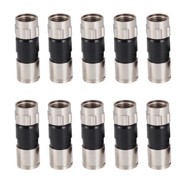 RELIAGINT 10 Pack RG6 Coax Connectors, 75 Ohm F Connector,