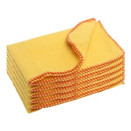 Tek Automotive Yellow Dusters 5 Pack - Extra Large Cotton Polishing & Dusting Cloths, Multipurpose Cleaning Duster Cloths, Soft Lint Free All Purpose Cloths for Cars, Home & Garage 18x20 Inches
