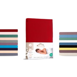 Livessa Fitted Sheet 100 x 200 cm Cotton Single Jersey Fabric 140 g/m², Fitted Sheet with 30 cm Mattress Height, Ultra Soft and Breathable