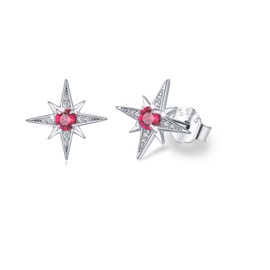 Star Earrings for Women Girls 925 Sterling Silver Star Earring Studs North Star Earrings July Birthstone Earrings Star Jewelry Gifts for Women Teen Girls, Sterling Silver, Cubic Zirconia