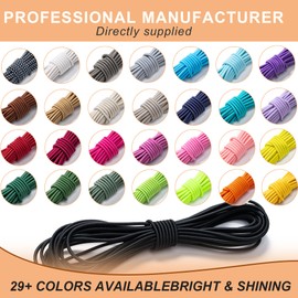 Aegero Elastic Bungee Cord, 3/16" x 25' Heavy Duty Bungie Cord,Kayak Stretch String Rope,Black Shock Cords,for DIY Projects,Kayak Strap Tarp Tie Down Canopy Boating Camping Tent Crafting Patio