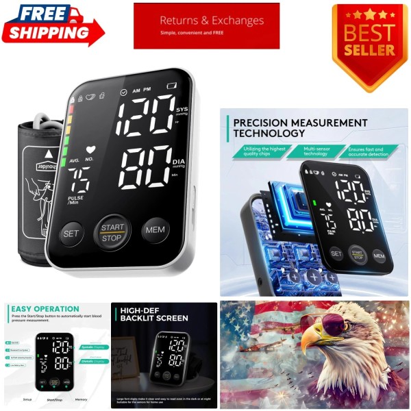 Unbranded Accurate Home Blood Pressure Monitor - Large Display &