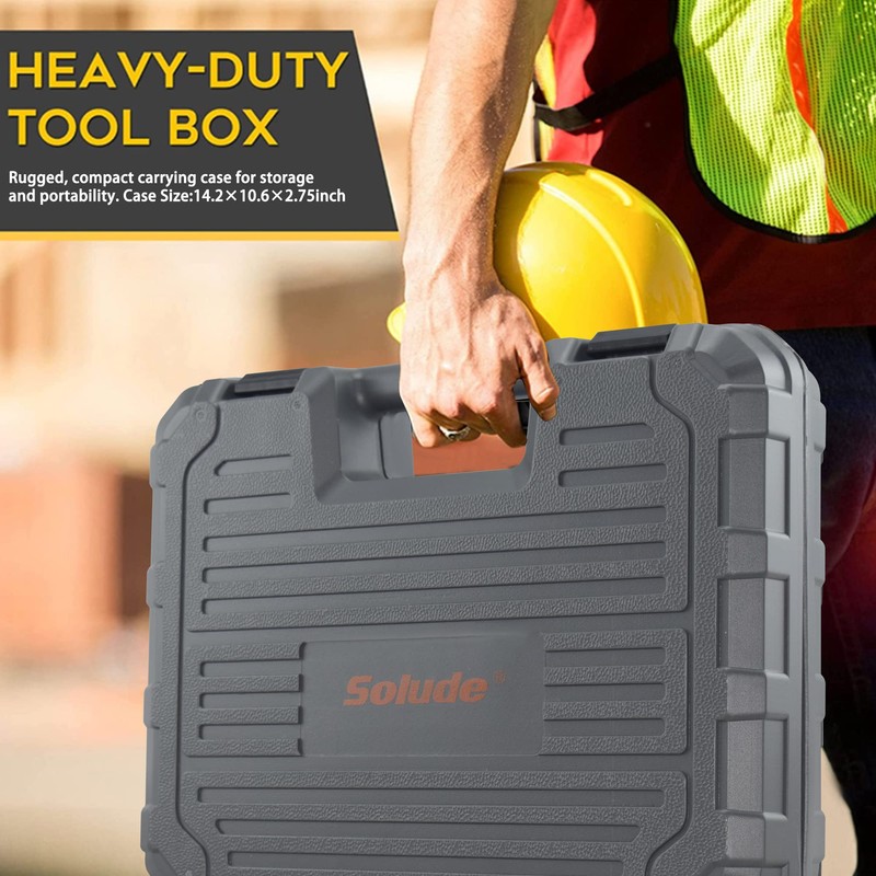 SOLUDE 130-Piece Home Tool Kit with 3.6V Cordless Rechargeable Screwdriver,Basic