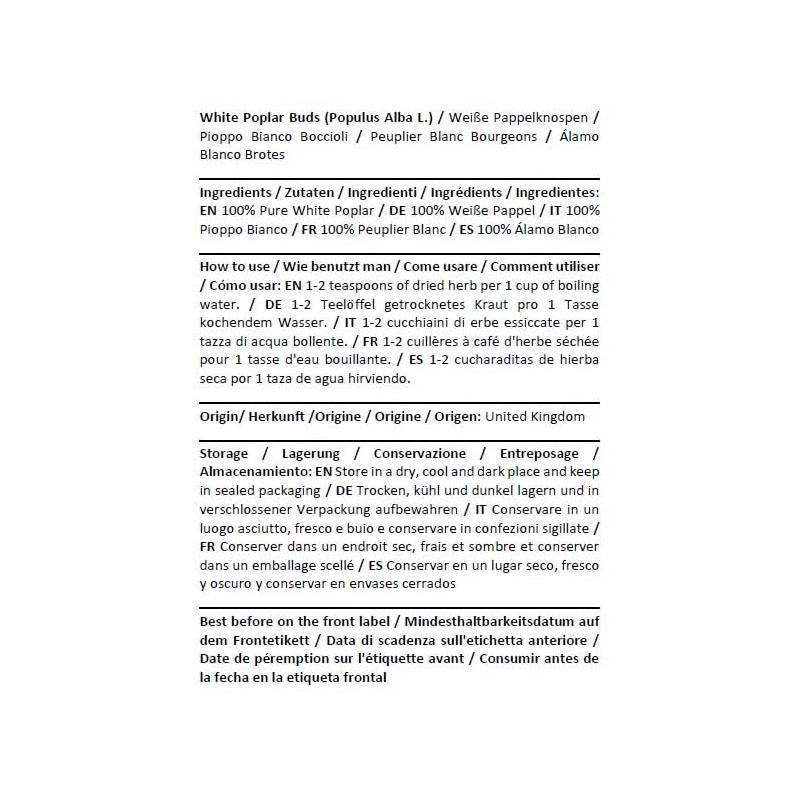 Health Embassy White Poplar Buds (Populus alba L) (50g)