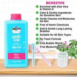 Baby Kids Body Wash and Shampoo Bubble Bath for Toddlers Kids Soap Sensitive Skin Hypoallergenic with Aloe Vera and Vitamin E Squeaky Clean Fresh Scent 34.5 Fl.Oz