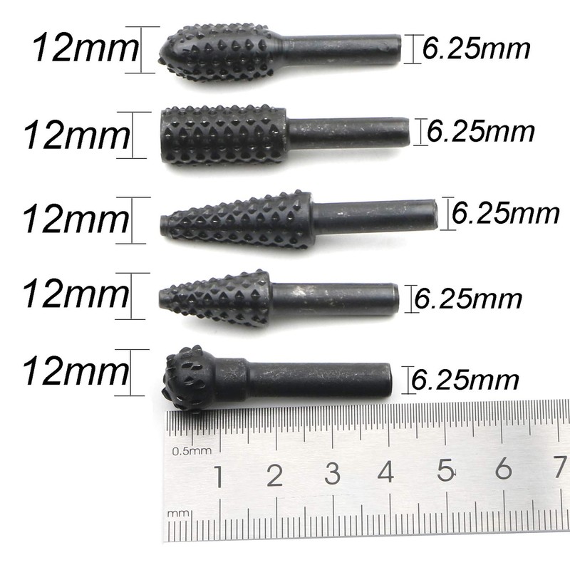JIUWU 10pcs Black 6.35mm Shank Twist Drill Bits Metal Drill