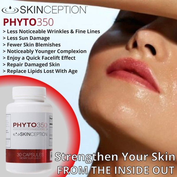 Skinception Phyto350 Advanced Phytoceramides Formula (30 ct) - 1 Month Supply - 2 Pack