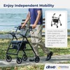 Drive Medical R726BK Foldable Rollator Walker with Seat, Black
