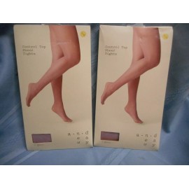 A NEW DAY AND CONTROL TOP SHEER TIGHTS SIZE S M SM BLACKBERRY CREAM  LOT OF 2