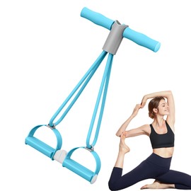 Ankle Puller - Yoga Stretch Bands - 4 Tube Auxiliary Device Exercise Equipment Tension Rope for Waist Leg Arm Abdomen Slimming Fitness Training Workout Men Home Gym Stretching