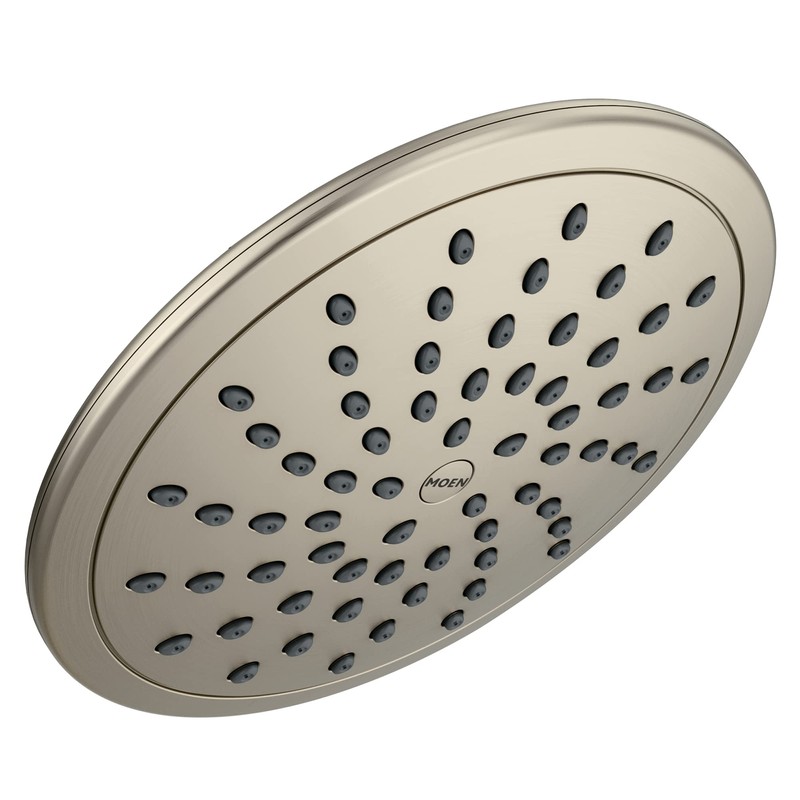 Moen Brushed Nickel 8-Inch Fixed Single Function Round Wide Rainshower