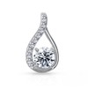 Díamora Moissanite Teardrop Pendant Necklace,1-3 Carat 925 Sterling Silver, Wedding