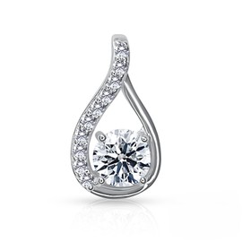 Díamora Moissanite Teardrop Pendant Necklace,1-3 Carat 925 Sterling Silver, Wedding Gift for Wife, Birthday Jewelry for Women, Collares de Mujer- 3CT