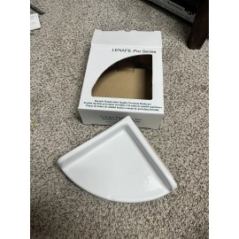 Lenape 7.5” Large White Corner Bathroom Shelf Porcelain P-1704
