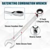 DAKCOS Fixed Head Reversible Ratchet Spanner 17mm Ratcheting Combination Wrench