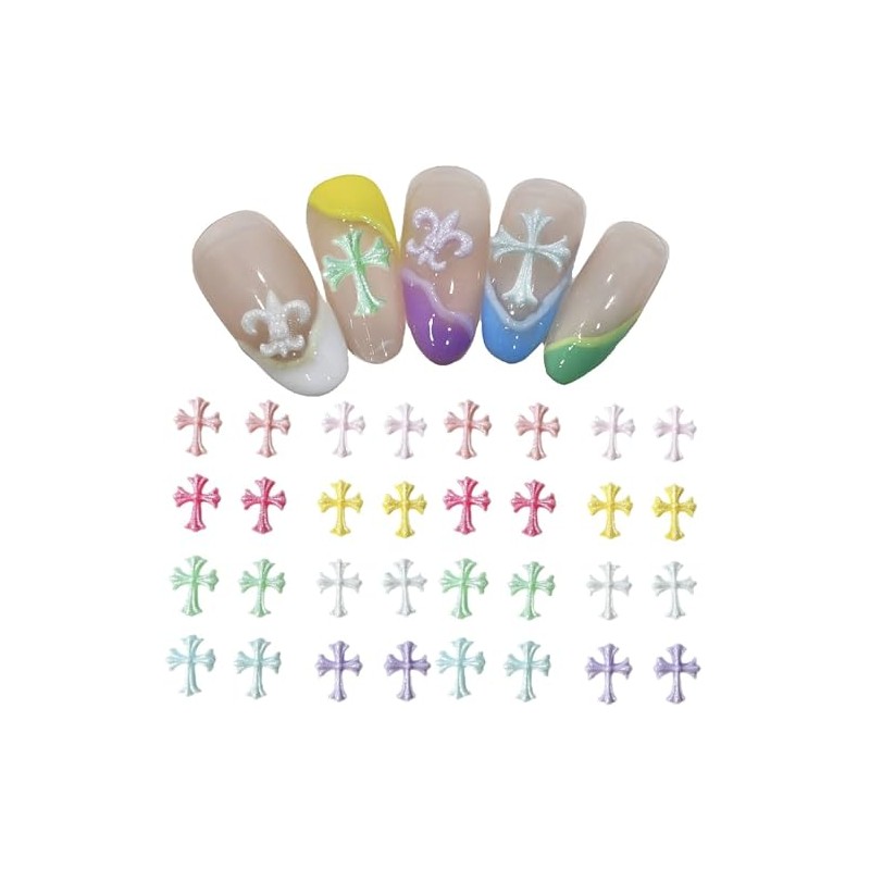 MiHarutsu Nail Parts Cross Nail Parts Set Gel Nail Parts