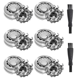 Shaver SH70 Replacement Heads Blades,6 Pcs New Upgraded Double Blades with 2 Cleaning Brush, Compatible with P*il*ps Norelco S7000 S7370 S7371 S7720 S7530 SW7700 Electric Razor Replacement Heads
