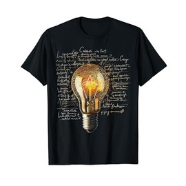 Light Bulb Text Drawing Abstract Art Graphic T-Shirt