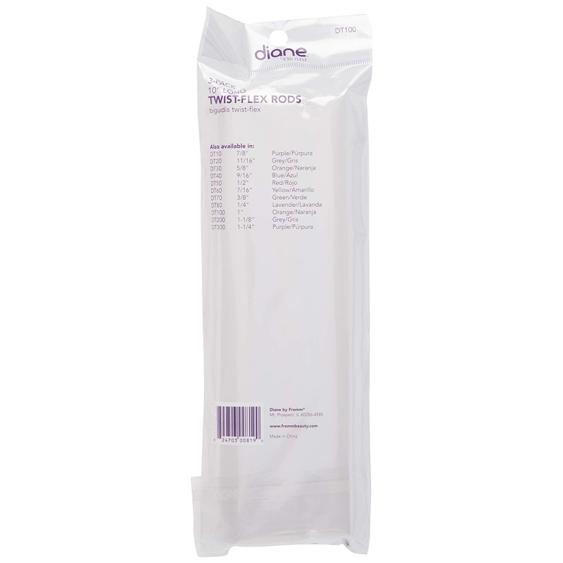 Diane Jumbo Twist-Flex Rod, Orange, 3 count 1 Inch