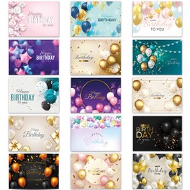 Klasse Geburtstagskarte, Glückwunschkarten-Set mit 15 Geburtstagskarten, Klappkarten mit Umschlägen, Luftballons, Happy Birthday für Erwachsene, Mann, Frau, Kinder, Mädchen, Jungen, privat und geschäf