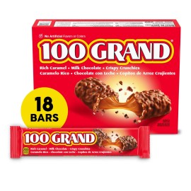 100 Grand Full Size Chocolate Bars Pack of 18 Individually Wrapped Treats