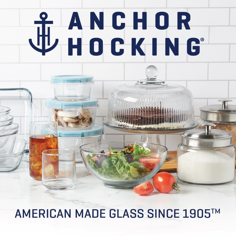Anchor Hocking SnugFitTM Rectangular Food Storage Containers with Lids (4-Piece,
