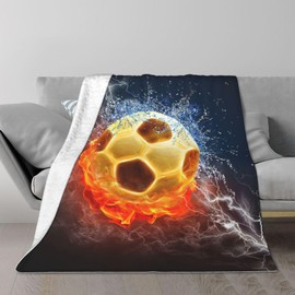 Gaakvrr Soccer Blanket Throw Soccer Ball Blankets Soft Lightweight Flannel Warm Cozy Football Blanket Gifts for Sport Fans Kids Adults 100x130cm(40x50 Inch)
