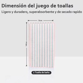 Toallas de Baño de Alta Calidad,Toallas de Baño Grandes,2 Pack Juego de Toalla de Vellón Coral,Ultra Suave de Secado Rápido,Altamente Absorbente,Fuerte Absorción de Agua para Hotel, Gimnasio (Rosa)