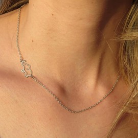 EVER FAITH Elephant Necklace for Women 925 Sterling Silver Dainty Lucky Animals Minimalist Sideways Pendant Jewelry Gift