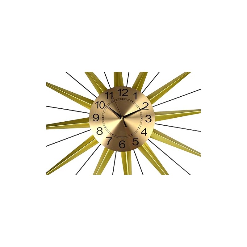 3starimex = aliases) Round Wall Clock Openwork Metal Oversized Sunburst