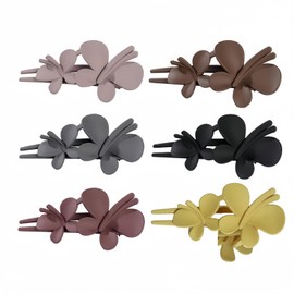 Lilibeila 6 Pcs Butterfly Hair Clips Matte Duckbill Hairpins Large Duck Beak Hair Clip Claw Clip for Thick Hair Daily Hair Accessories for Women Girls