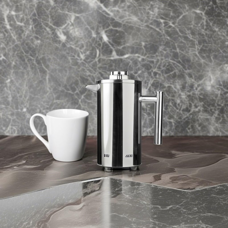 Small Stainless Steel French Press, 12oz Dual-Filter Coffee Plunger Pot