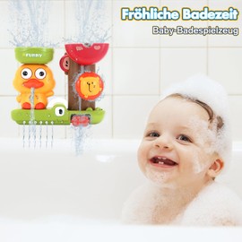 Meafeng Badewannenspielzeug ab 1 2 3 4 Jahre, Badespielzeug Baby, Enten und Löwen Wasserspielzeug Kinder Schwimmbad Badewannen Spielzeug, Geschenk für Mädchen Junge 1 2 3 Jahr