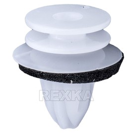 Rexka 15pcs Door Panel Trim Clips with Sealer, Compatible with Mercedes, VW, C-Class, GLA, GLK & More, White Nylon, Round Head, Plastic Finish, Automotive Interior Maintenance & Repair