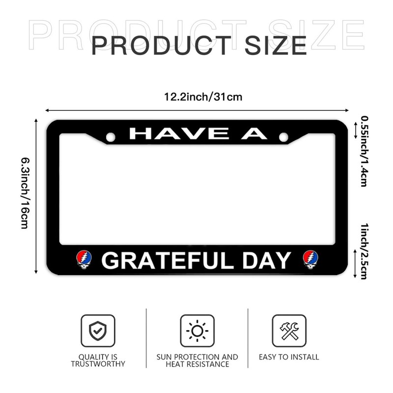 Have A Grateful Day License Plate Frame, Car Accessories Stainless