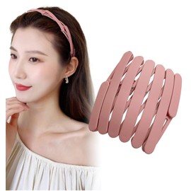 Herbeluemily Headband Folding, Hair Band, Bangs Clip, Hair Ornament, Compact, Pink