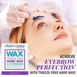 Clean + Easy Microwave Wax – Microwavable Wax Hair Removal for Face, Body & Eyebrows, At-Home Facial Waxing, 1 oz