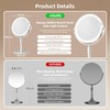 FRANO Makeup Mirror with Magnification (1X/10X), 8" Round Magnifying Vanity