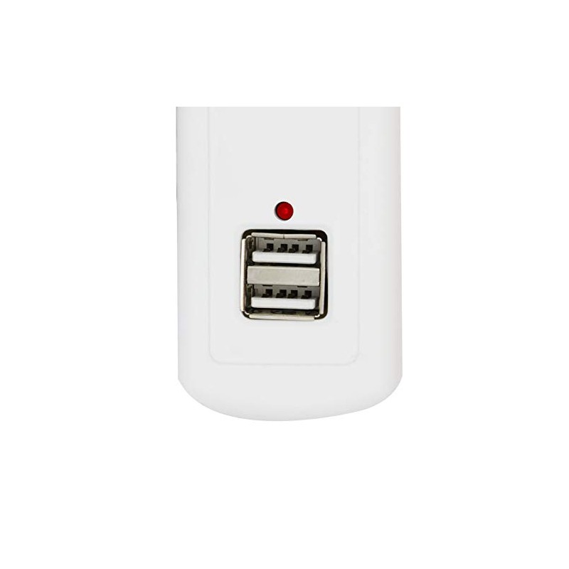 FUSSION ACUSTIC Multicontacto 4 Entradas con 2 Puertos USB Blanco