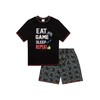ThePyjamaFactory Boys Short Gamer Pyjamas 9 to 15 Years Black