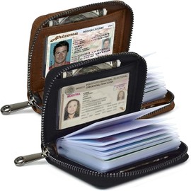 2 Cartera Tarjetero Hombre con Bloqueo RFID, Porta Tarjetas de Crédito Mujer