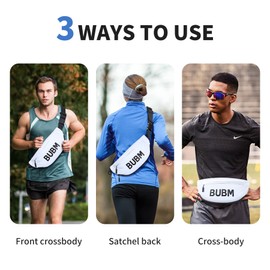 BUBM Bum Bag for Men and Women, Stylish Waist Bag with Expandable Design, Waterproof, White, White