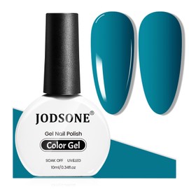 JODSONE Dark Turquoise Gel Nail Polish 10ml Soak Off Nail Polish Aegean Blue Nail Color Salon Quality Long-Lasting Vegan & Cruelty-Free Need U V Lamp Curing